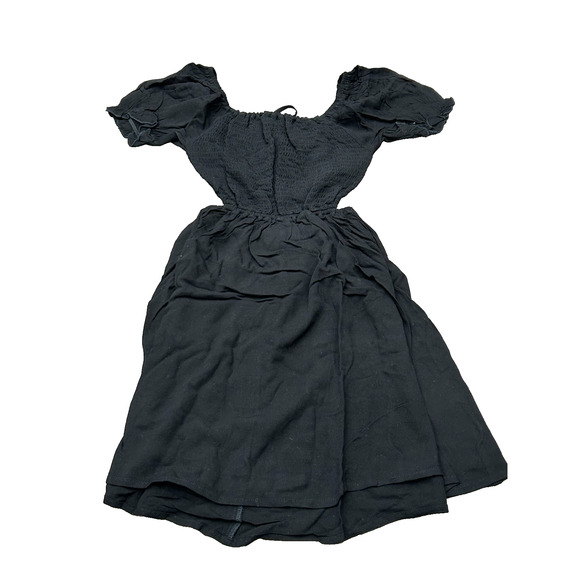 NWT Rachel Parcell Womens Black Wash Crepe Open Back Smocked Mini Dress Size XS - Picture 2 of 11